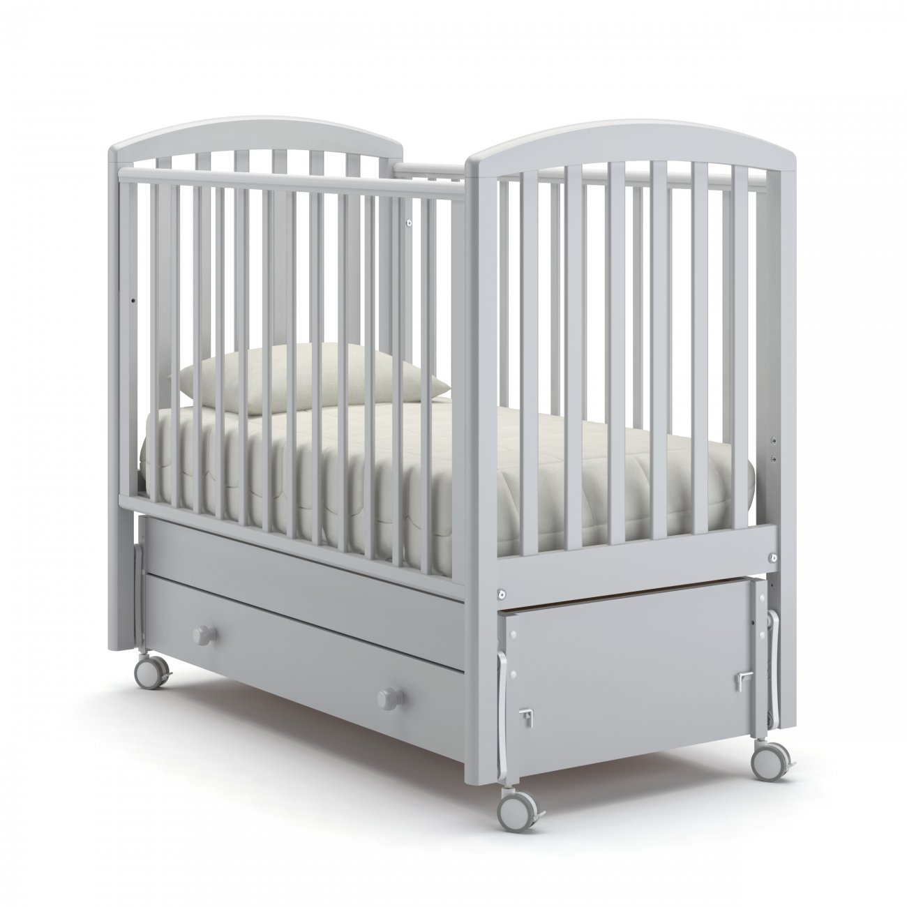 картинка Детская кровать Гандылян Дени с продольным маятником от Компасик.ру гипермаркет детских колясок и автокресел