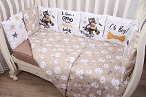 Комплект в кроватку 6 предметов сатин НОЧНОЙ ГЕРОЙ