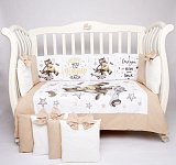 Комплект в кроватку Премиум ПАННО 5 шт.съемн.навол. подушками 6 предм. Ночной герой (кофе)