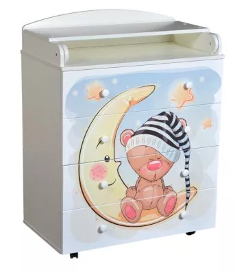 картинка Детский комод АНТЕЛ LILU-7 МДФ 800/4 от Компасик.ру гипермаркет детских колясок и автокресел