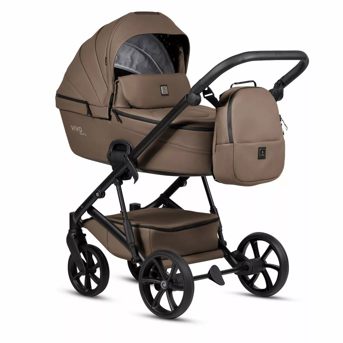 картинка Детская коляска Tutis Viva 6+ Leather 3 в 1 от Компасик.ру гипермаркет детских колясок и автокресел