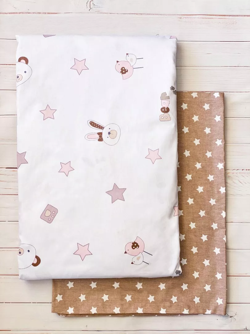 картинка Комплект постельного белья 3 предм. сатин Мишки кофе от Компасик.ру гипермаркет детских колясок и автокресел